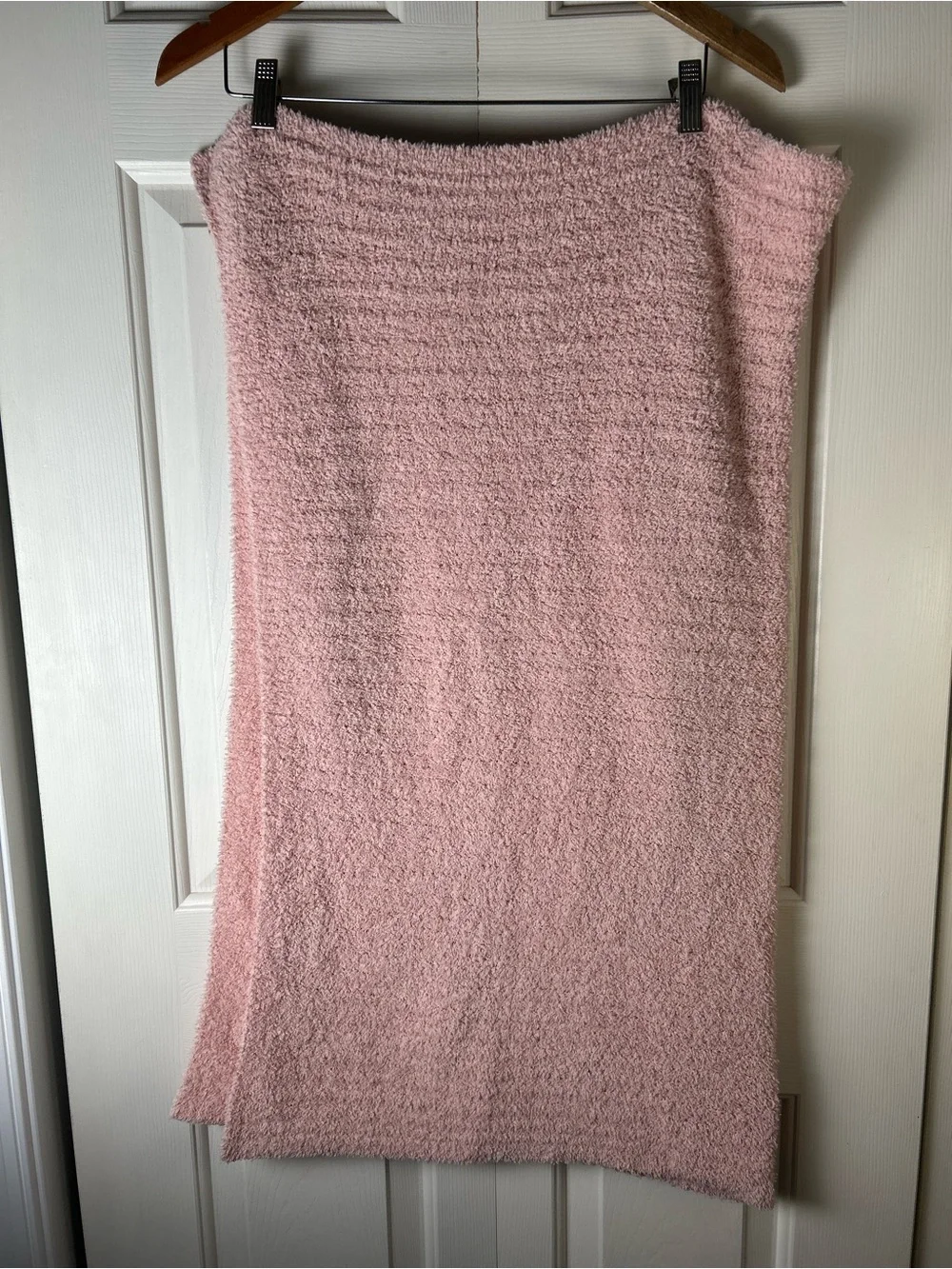 Bearpaw Pink Chenille Baby Blanket Sweater Knit Soft Ribbed Security Lovey